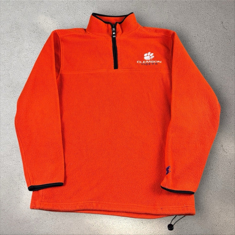 Clemson Tigers Pullover 1/4 Zip Fleece Sweatshirt Starter Team Fleece Sz M